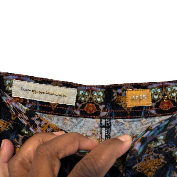 Pilcro and the Letterpress Pants Size 25 Serif Velvet Corduroy Blend Stretch - Picture 4 of 5